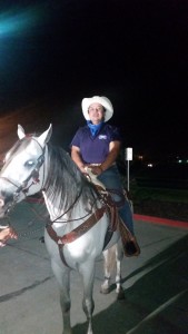 Back-on-the-saddle-again! To the ranch we go!... "I wonder what happened to my mustache?"